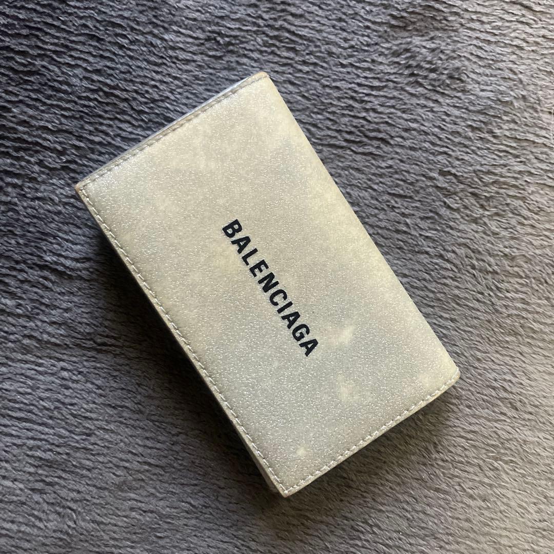 バレンシアガ　キーケース　グリッター　キーリング　ラメ　ストラップ　キーホルダー