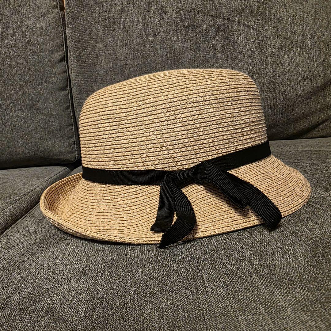 未使用　石田製帽　ラフィア　麦わら帽子