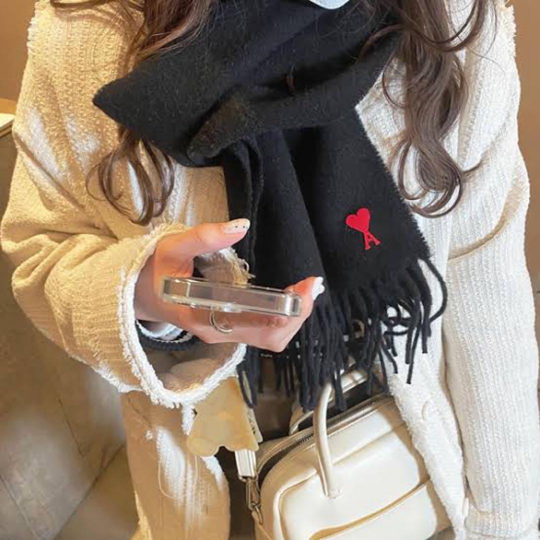 極美品 AmiParis アミパリス　マフラー　ブラック