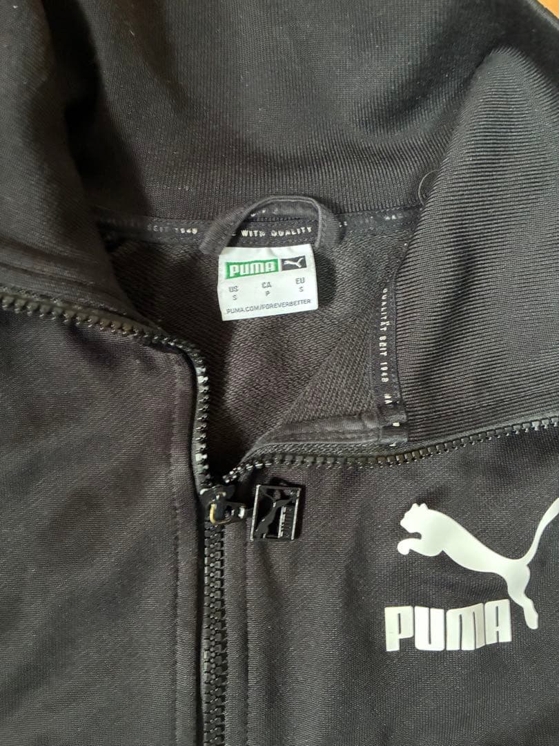 PUMA ジップアップジャージ ブラック/ホワイト