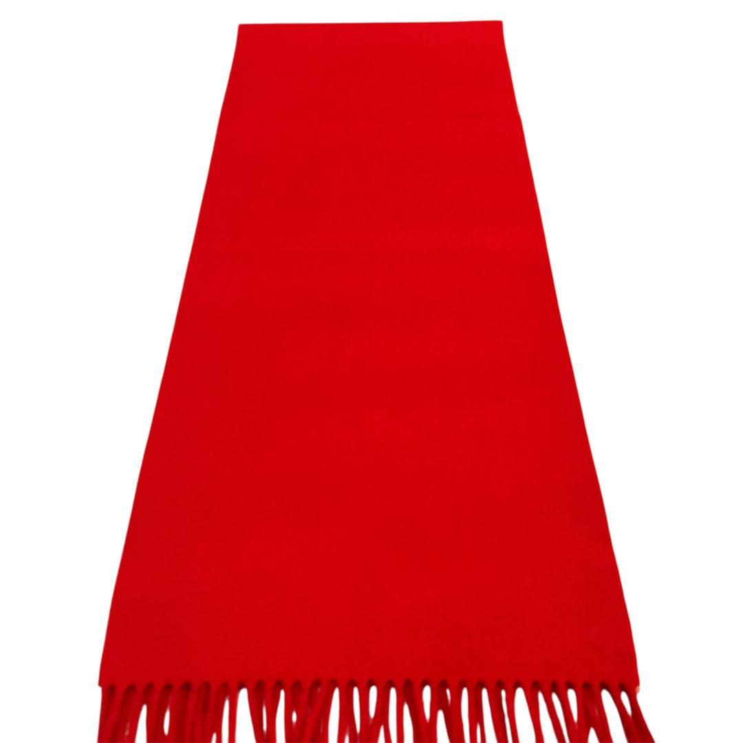 HERMES カシミヤ100% フリンジ マフラー ストール ショール レッド