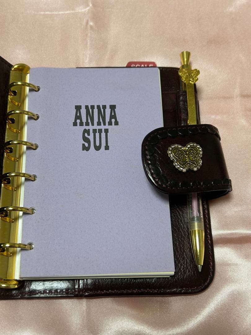 ANNA SUI ボールペン付き手帳カバー　手帳ケース 　蝶　アナスイ