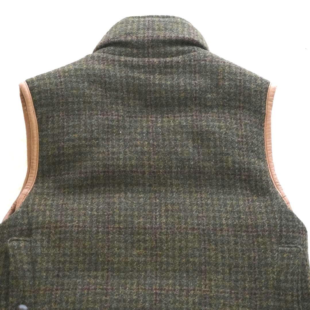 【入手困難】ラルフローレン　リバーシブル　ダウンベスト　ラムレザー　ヘリンボーン