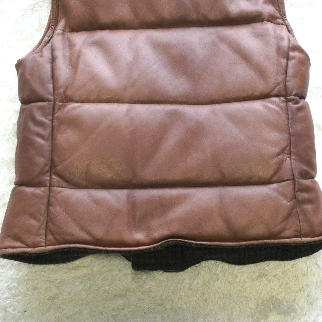 【入手困難】ラルフローレン　リバーシブル　ダウンベスト　ラムレザー　ヘリンボーン