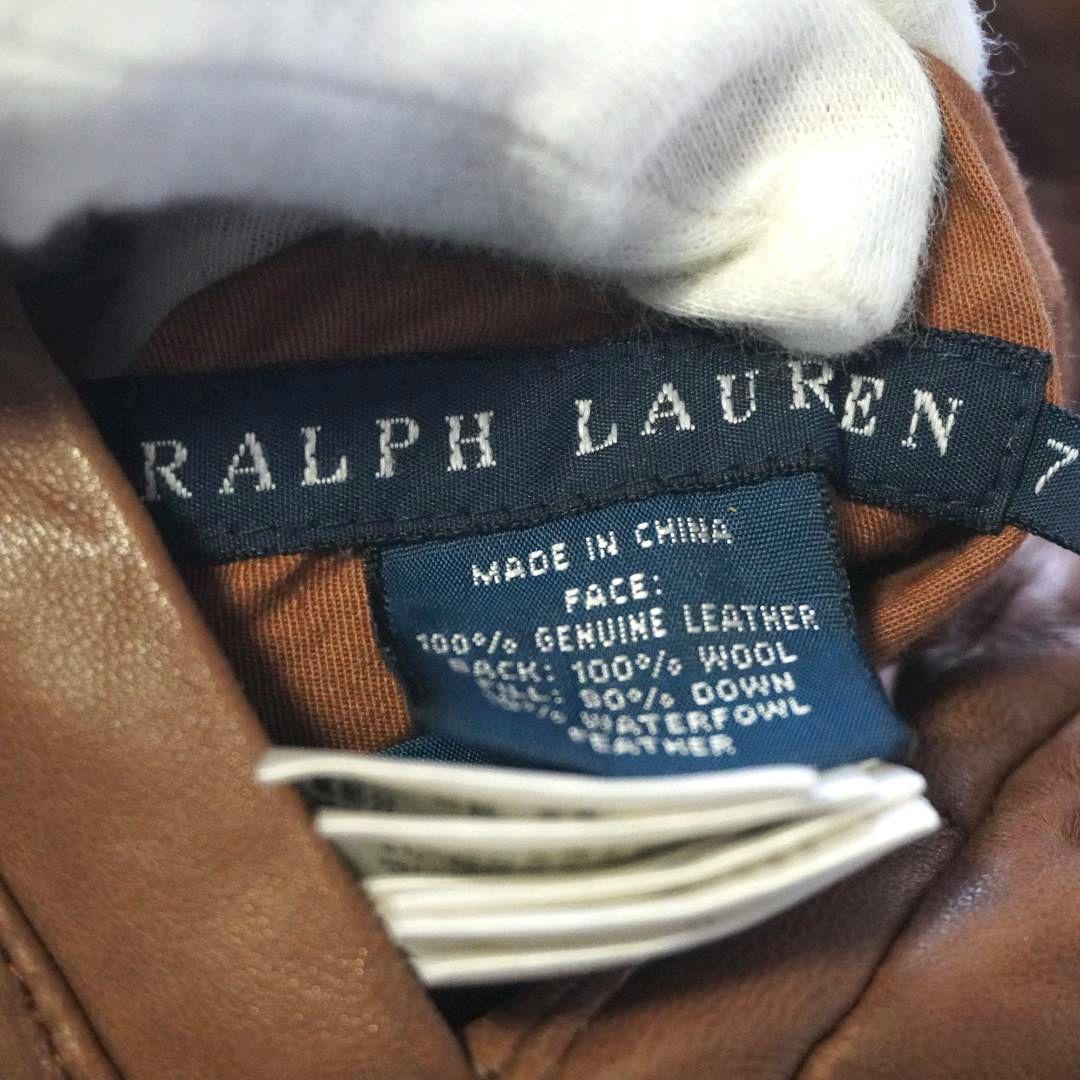 【入手困難】ラルフローレン　リバーシブル　ダウンベスト　ラムレザー　ヘリンボーン
