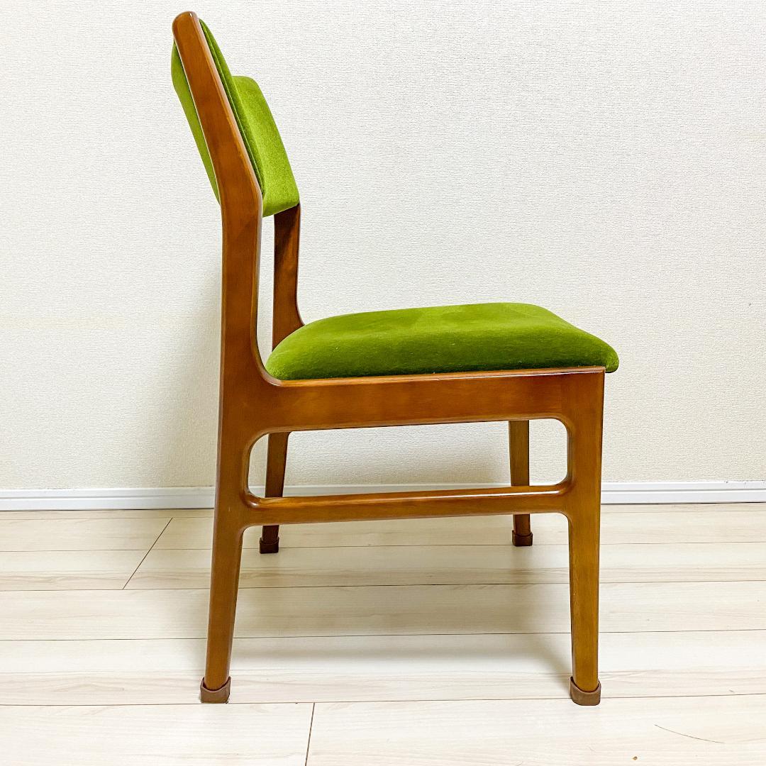 カリモク60 正規品 ダイニングチェア アームレス モケットグリーン