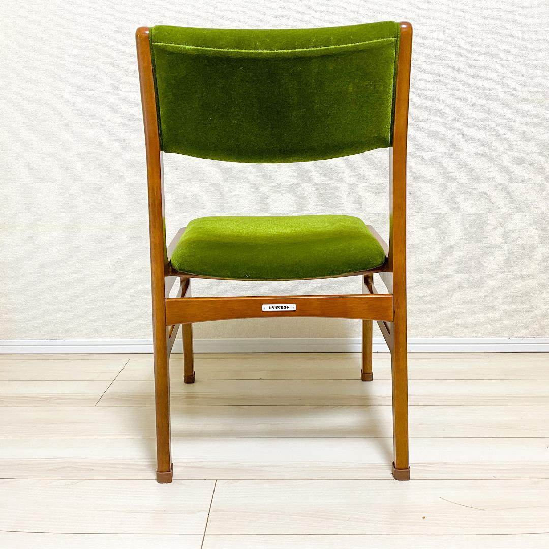 カリモク60 正規品 ダイニングチェア アームレス モケットグリーン