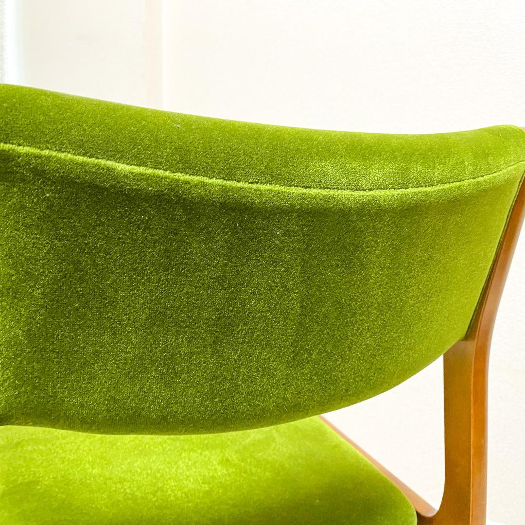 カリモク60 正規品 ダイニングチェア アームレス モケットグリーン