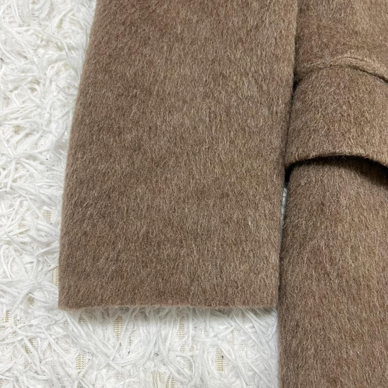 美品 FURSAC チェスターコート ダブルブレスト ブラウン アルパカ混