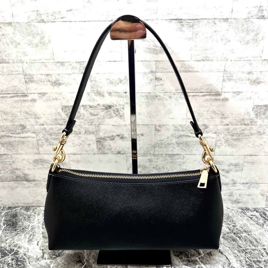 極美品✨ コーチ シャーロット アクセサリーポーチ 2way ブラック レザー