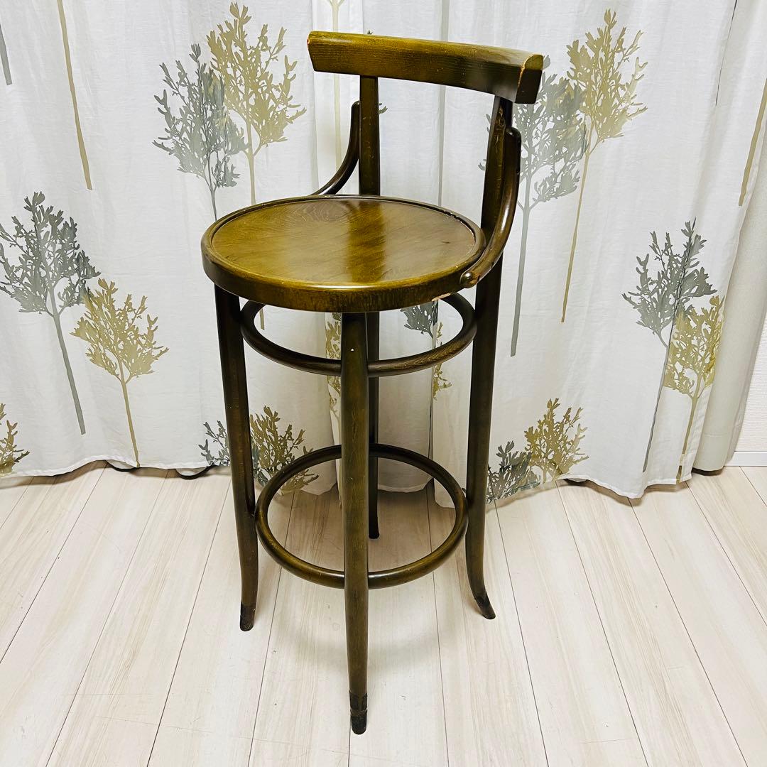 【秋田木工】　ベントウッドチェアー　曲木　ハイチェア