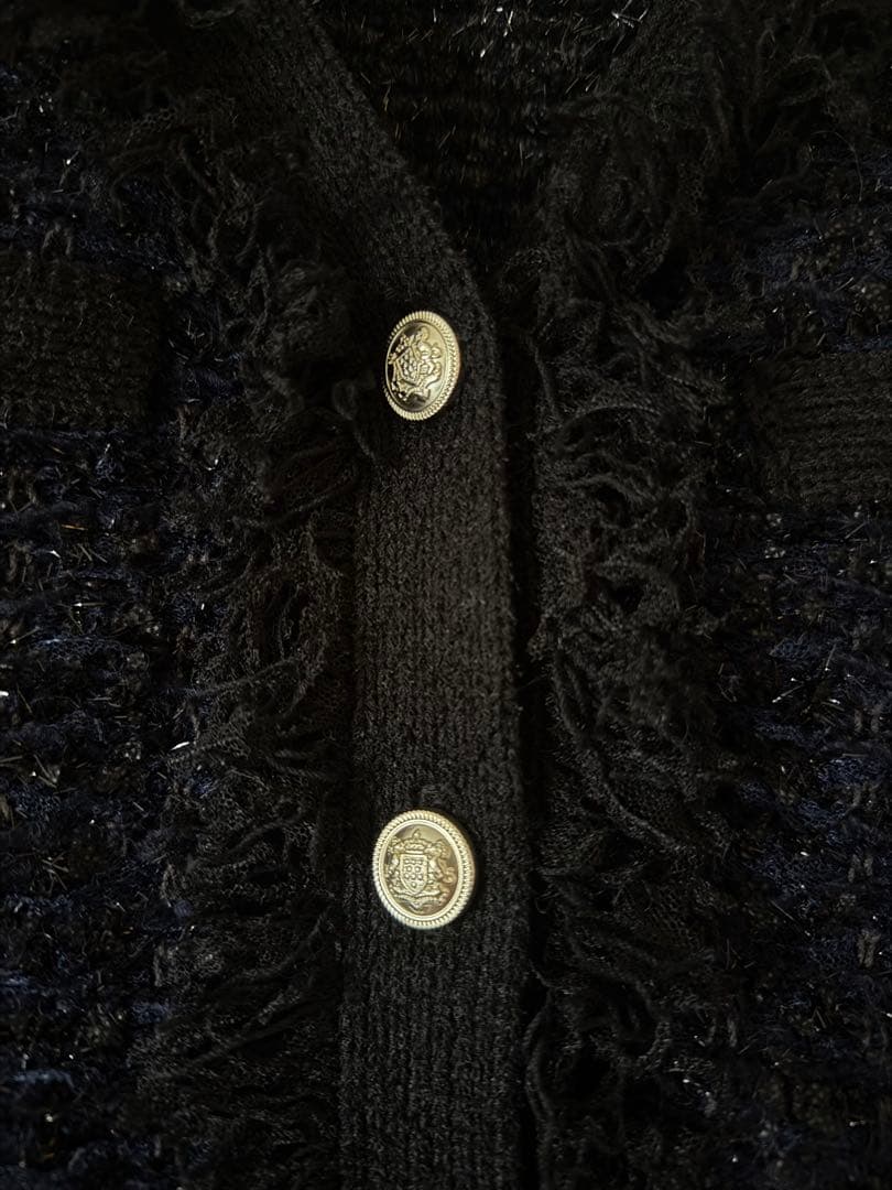 lounie ツイード調ニットジレ