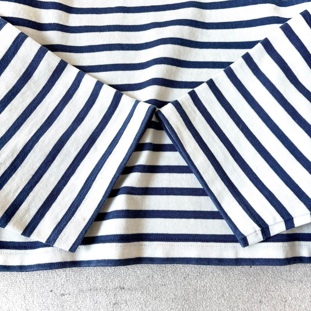 美品 OUTIL ウティ フランス製しっかり硬め生地 長袖ボーダー バスクシャツ