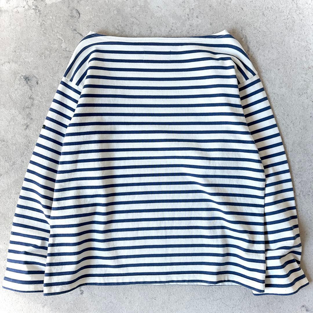 美品 OUTIL ウティ フランス製しっかり硬め生地 長袖ボーダー バスクシャツ