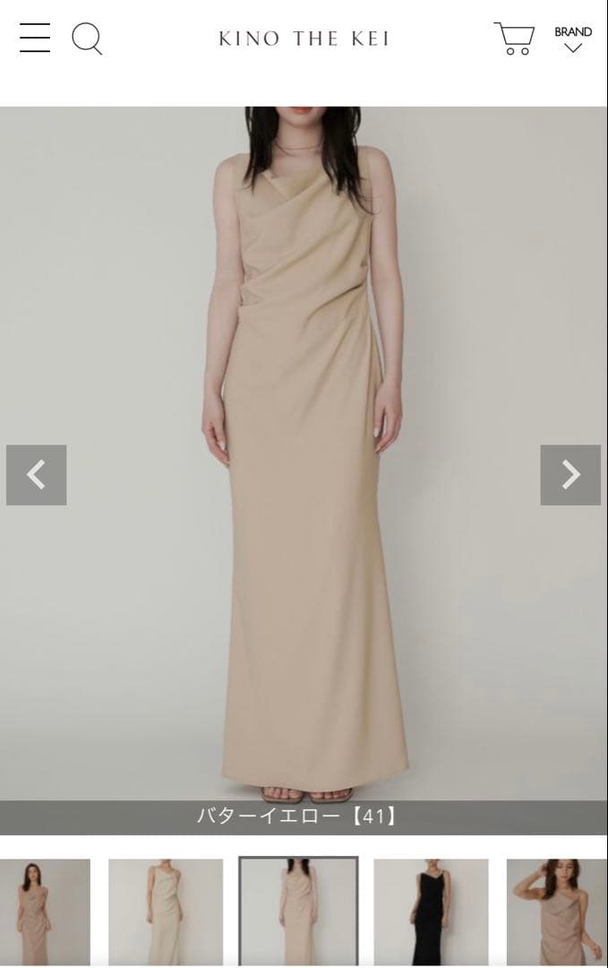 アシンメトリー ドレープ キャミ ワンピース 【KINO THE KEI】