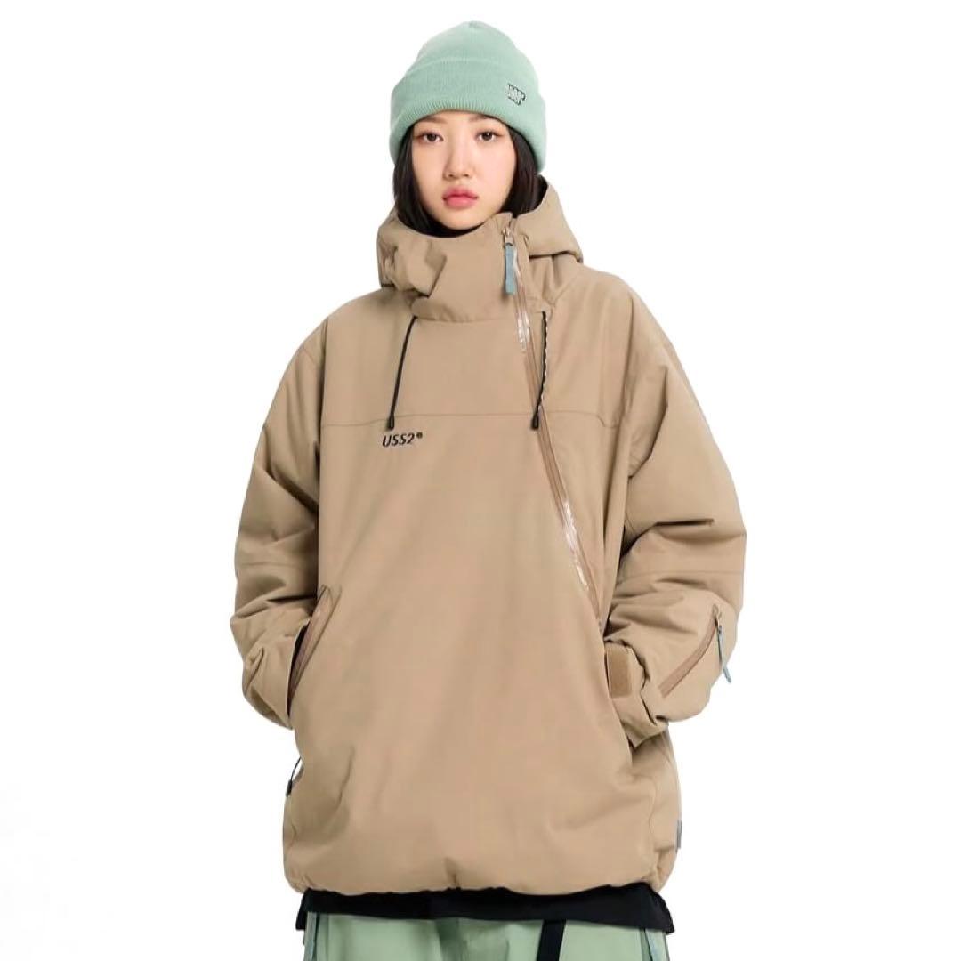 USS2 オストゥー★スノーボードウェア上下セット M ベージュ韓国