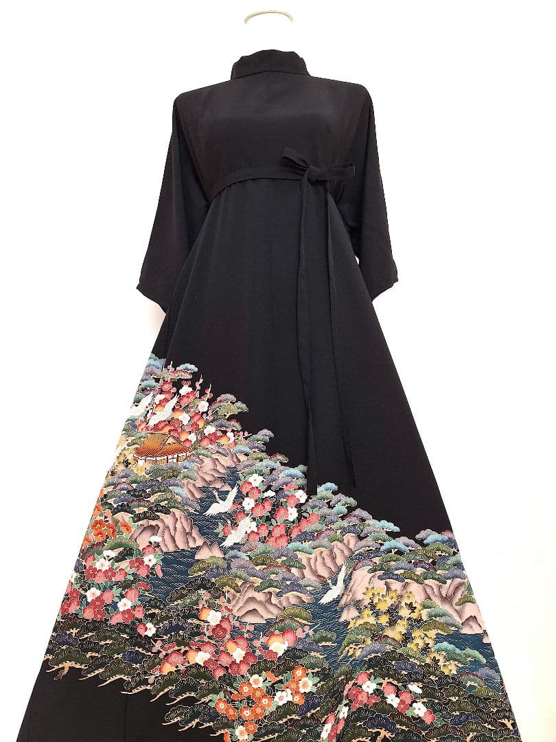 着物リメイクワンピース3668