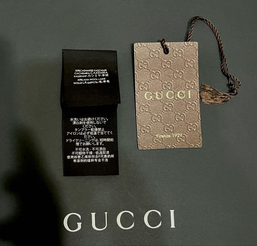 GUCCI マフラー カシミヤ混紡 付属品多数 GG柄レディースメンズ