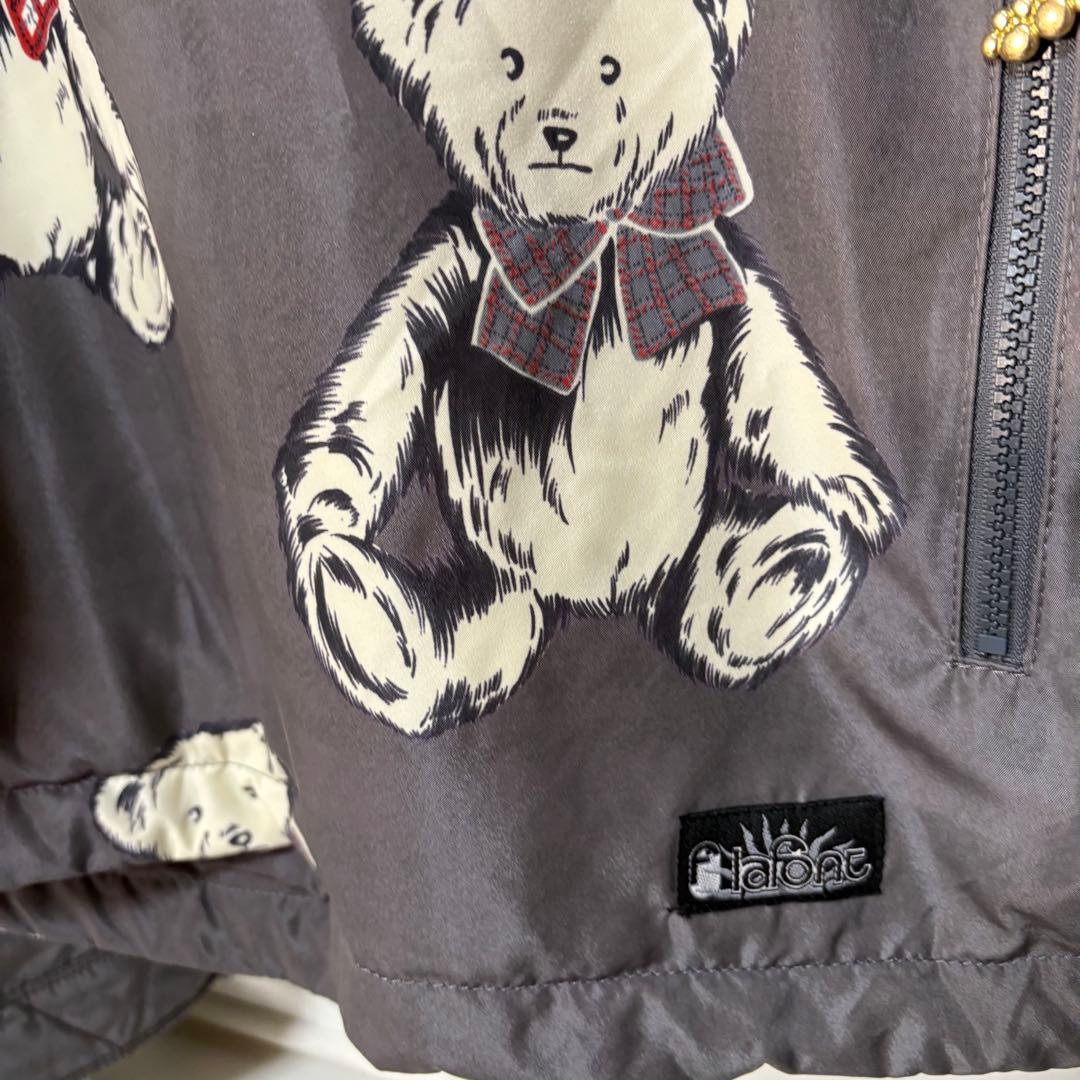 Lafont スキーウェア　アウター　くま柄　グレー　金装飾　上下セット