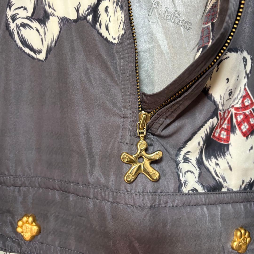 Lafont スキーウェア　アウター　くま柄　グレー　金装飾　上下セット