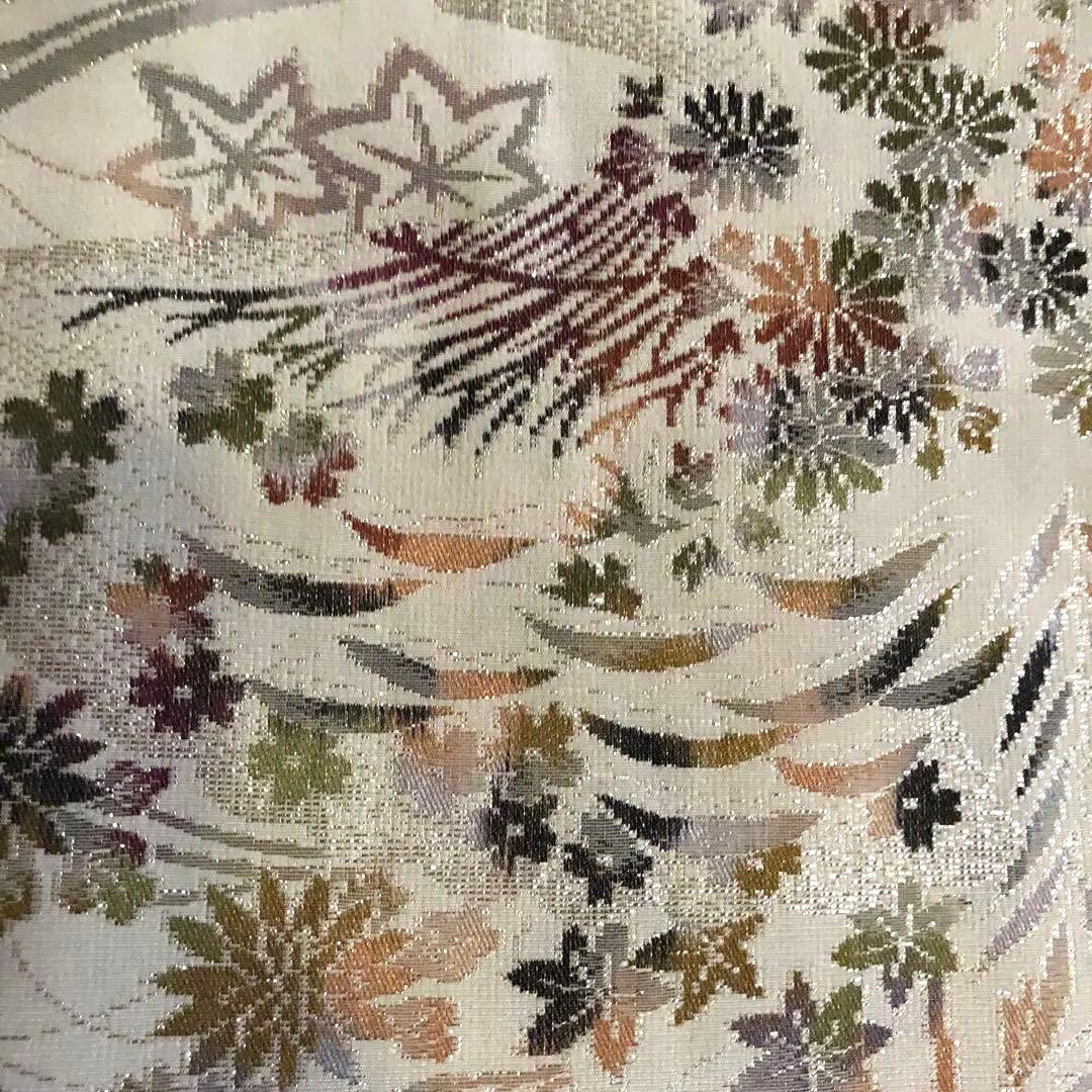 SALE❤️希少アンティーク正絹　マジョリカお召し　豪華キキラキラ日本の美しい花々