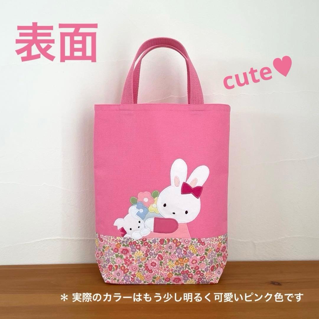 ハンドメイドレッスンバッグ・トートバッグ縦長マチ幅大（8㎝） ♥︎なかよし♥︎２点