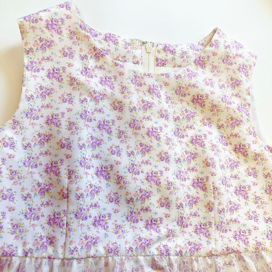 ラベンダー×花柄 115 セレモニー 入学 卒園 発表会 フォーマル