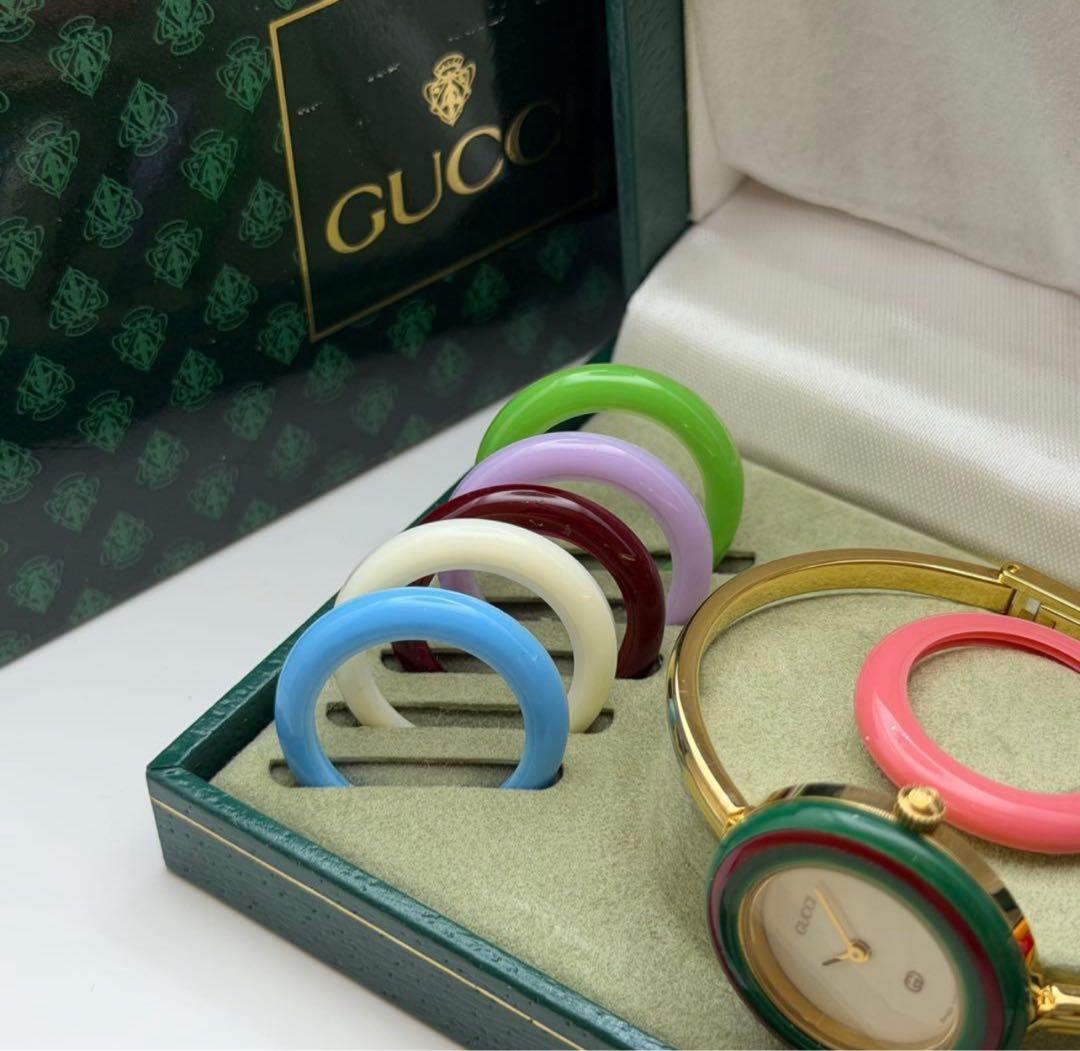 【美品】 グッチ　チェンジベゼル　クォーツ　ベゼル11個付　箱付き