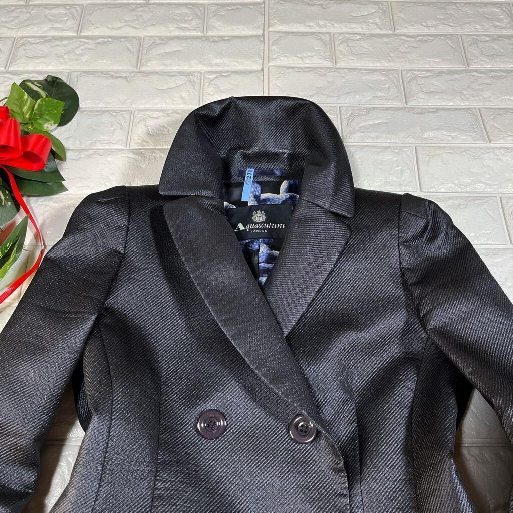 アクアスキュータム 極美品 L チェスター コート ロング丈 ダークネイビー