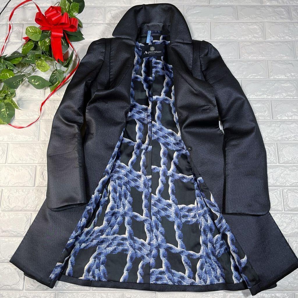 アクアスキュータム 極美品 L チェスター コート ロング丈 ダークネイビー