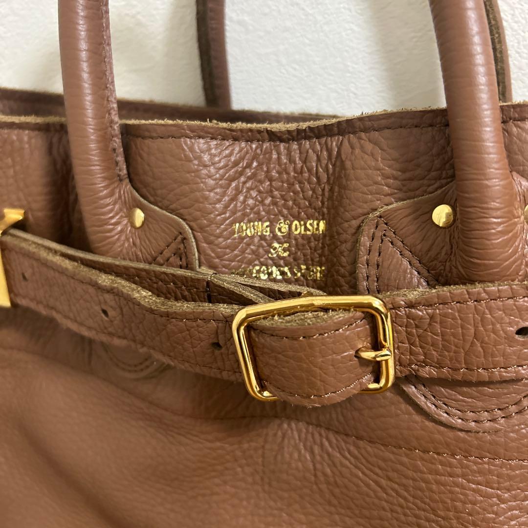 ヤングアンドオルセン フレームワーク 別注 レザートートバッグ ブラウン A4