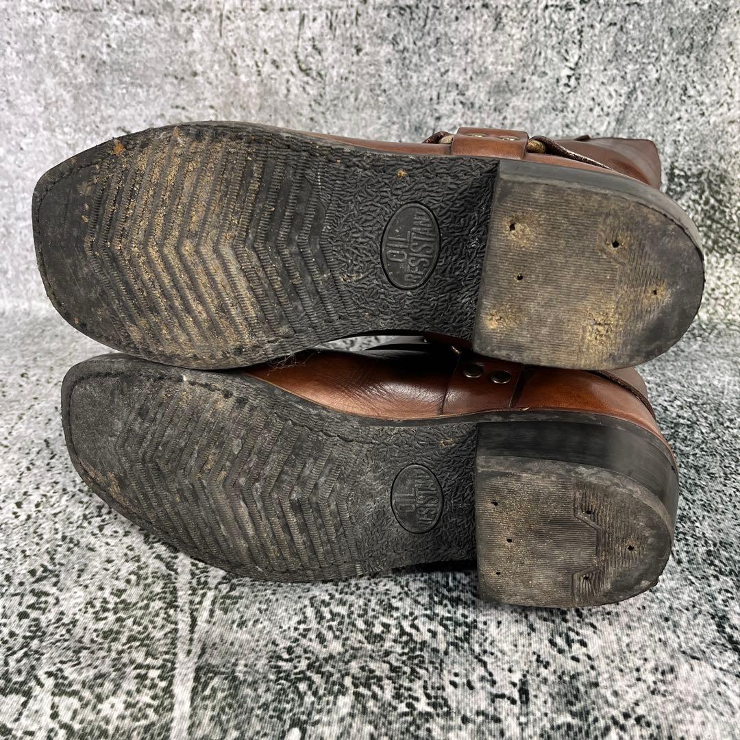 フライ リングブーツ ブラウン レザー エンジニアブーツ 韓国製