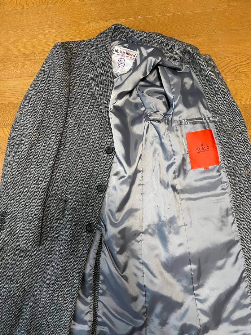 ハリスツイード生地アーバンリサーチ ロッソ　チェスターコート