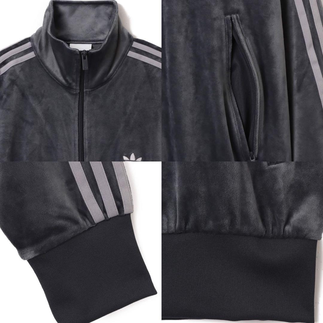 新品XS】当日発送アディダス　ファイヤーバード ベロアトラックトップ グレー