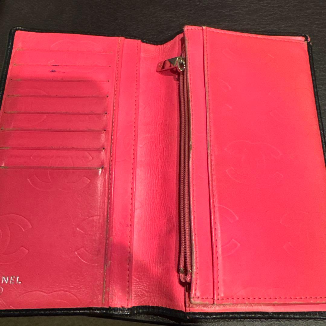 CHANEL シャネル 長財布 カンボン ラムスキン ブラック　ココマーク