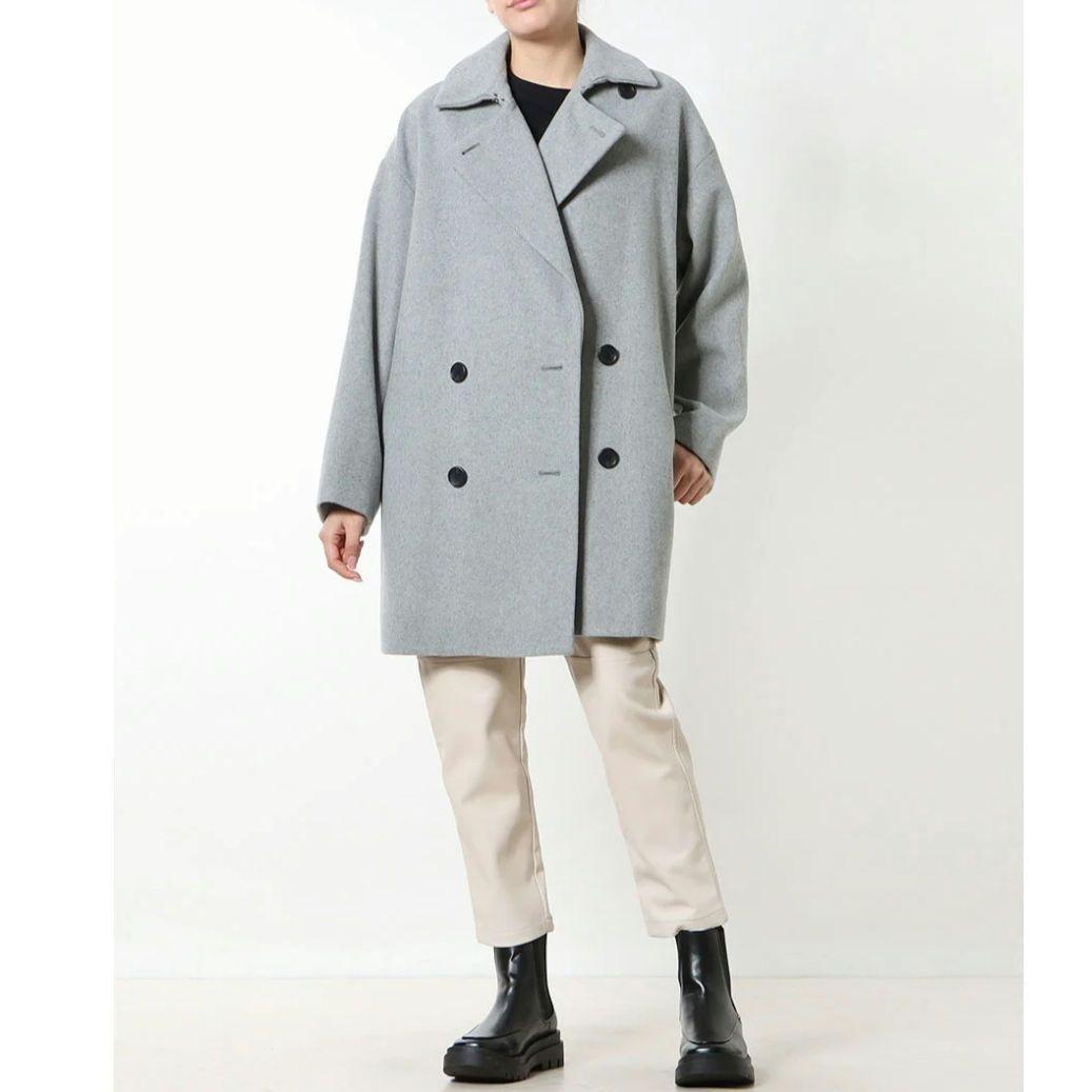 新品　n.o.r.c　メルトンPコート　40700円　サイズ２　ゆったりデザイン