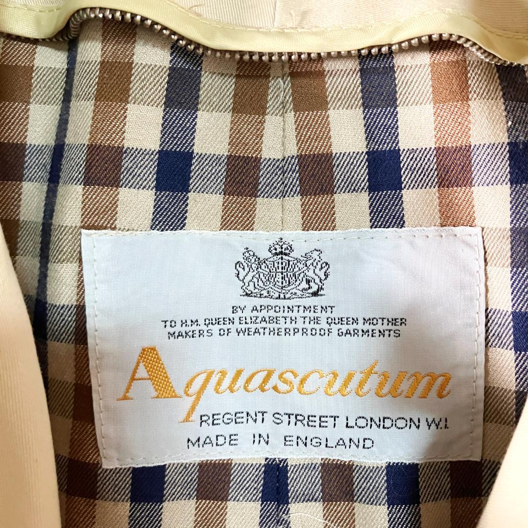 英国製Aquascutum　トレンチコート　ベージュ　ロング丈　ダブルボタン