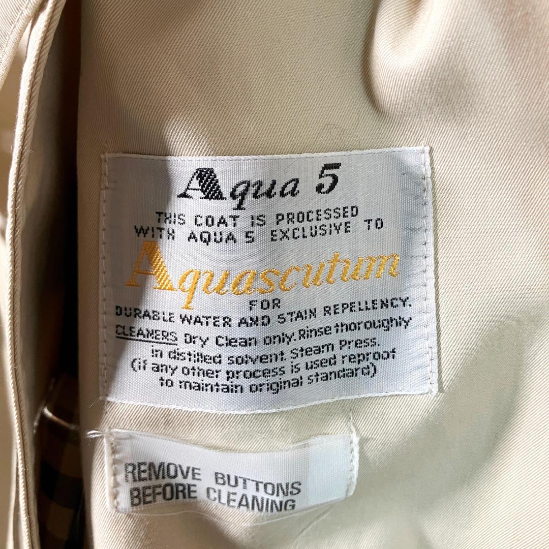 英国製Aquascutum　トレンチコート　ベージュ　ロング丈　ダブルボタン