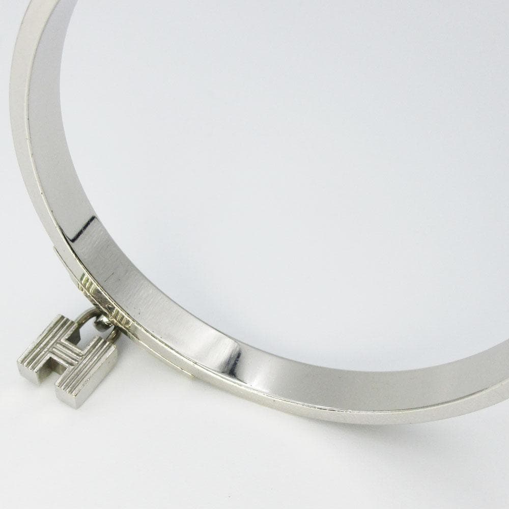 HERMES エルメス ケリーバングル シルバー×ブラックレザー