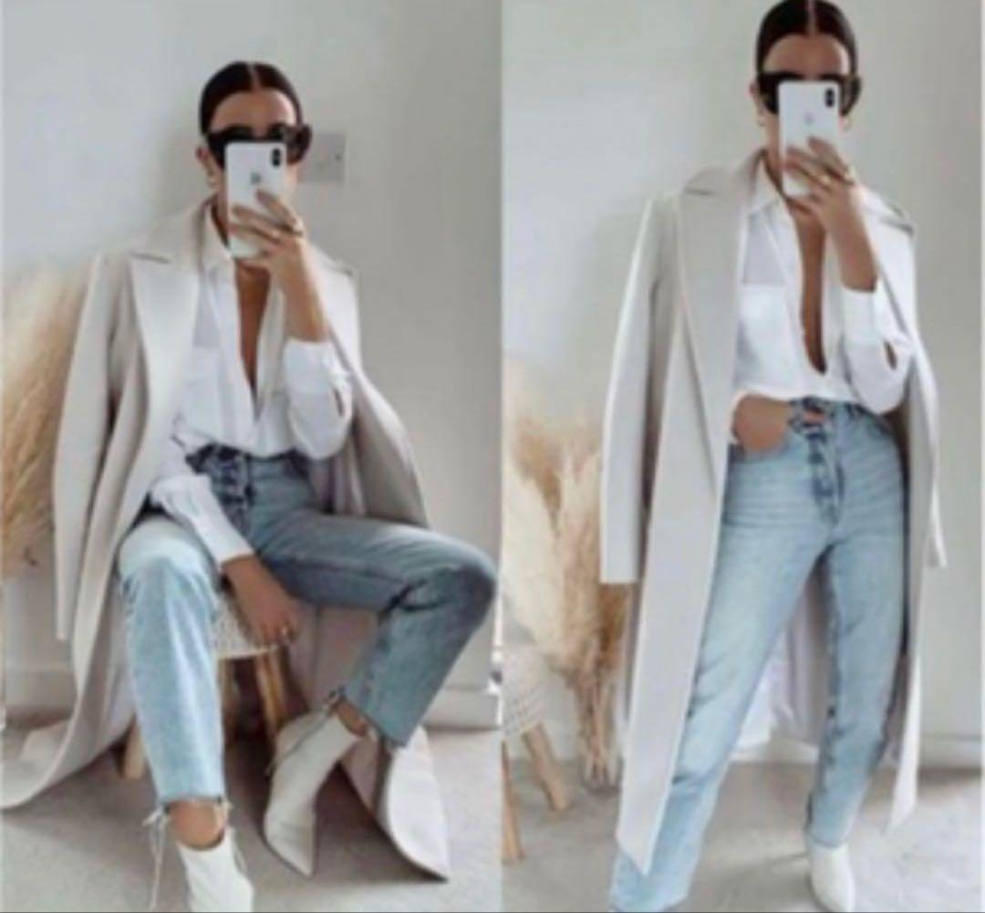 ZARA MANTECO ベルト付きロングコート アイボリー XS 美品