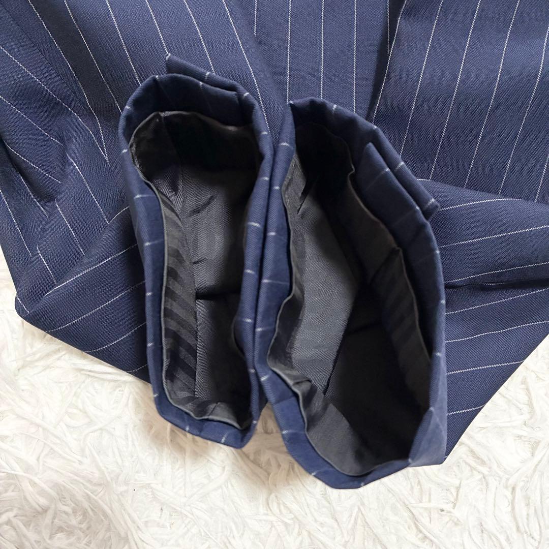 高級生地【カノニコxスーツセレクト】セットアップ ストライプ ウール A7