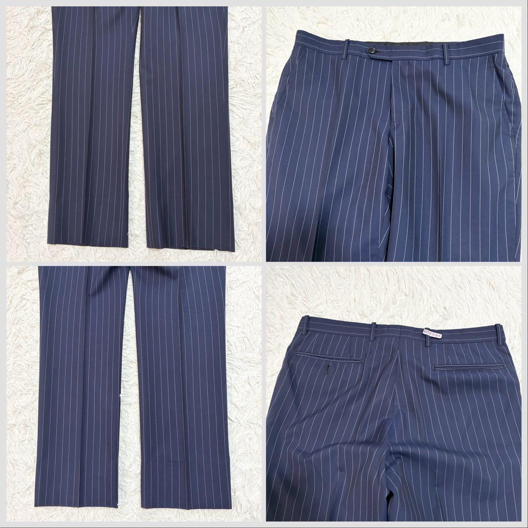 高級生地【カノニコxスーツセレクト】セットアップ ストライプ ウール A7