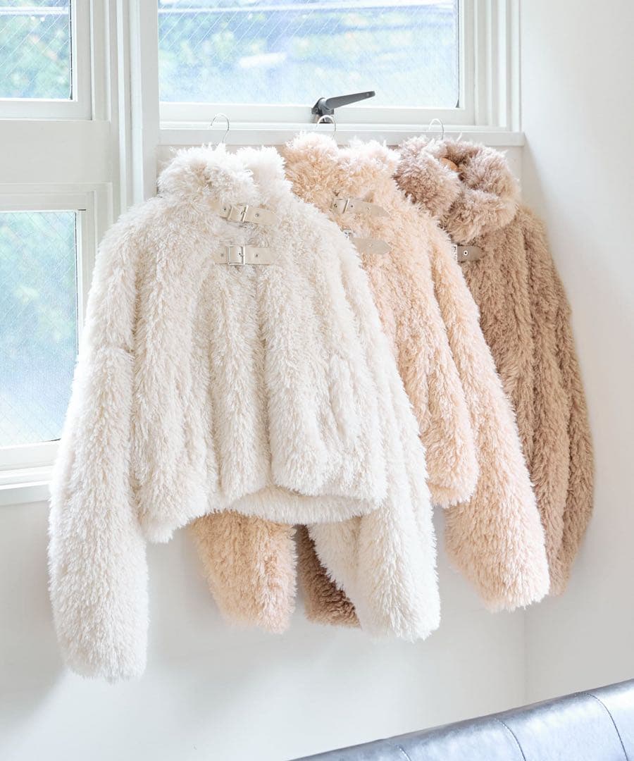 新品タグ付 完売品 チコ Chico プードルコート アイボリー ファーコート