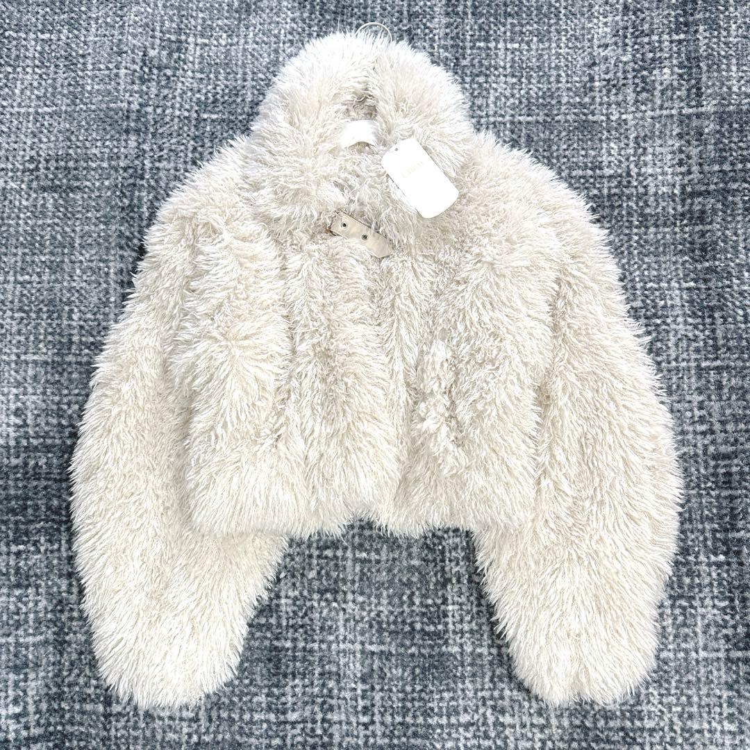 新品タグ付 完売品 チコ Chico プードルコート アイボリー ファーコート