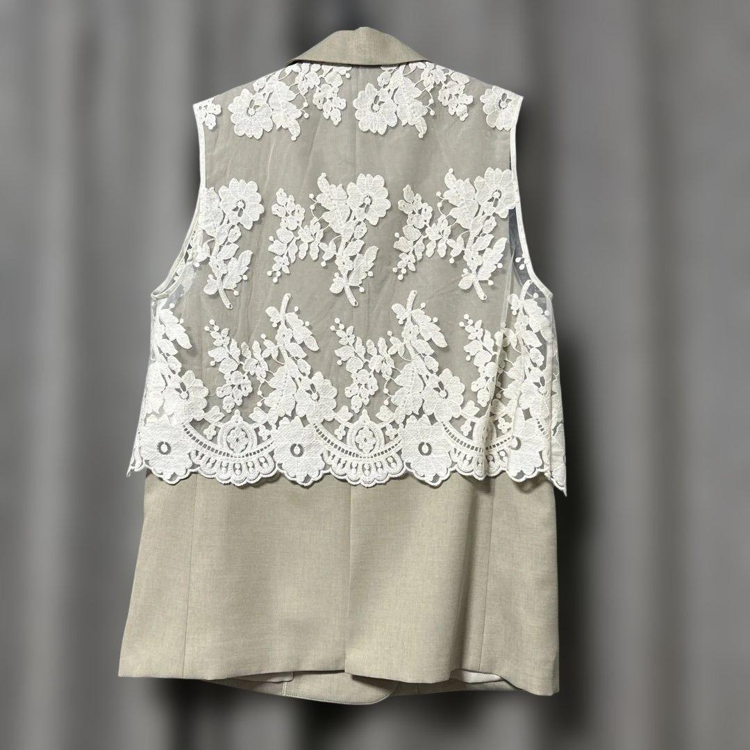 エイミーロウ　レースレイヤード ダブルボタンジレ　Eimee Law