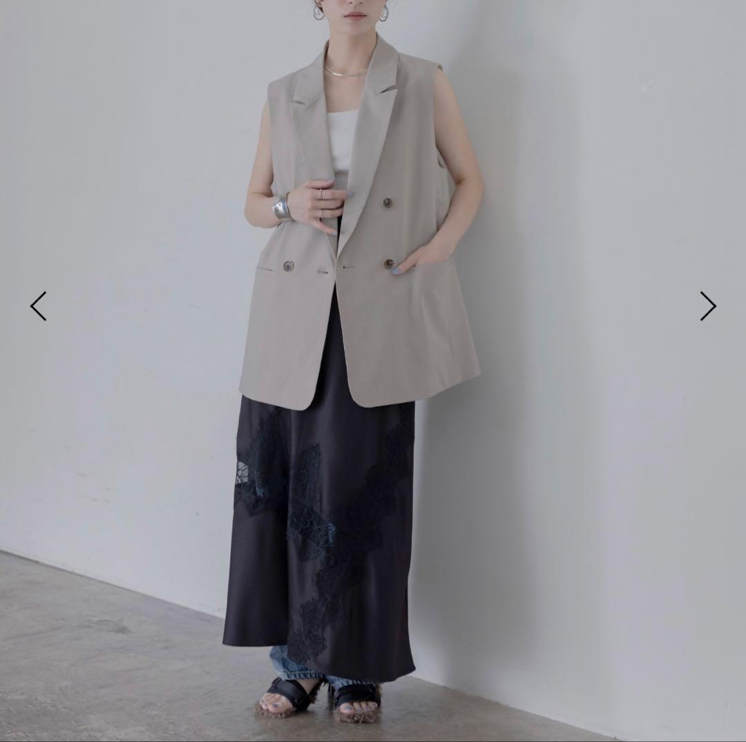 エイミーロウ　レースレイヤード ダブルボタンジレ　Eimee Law