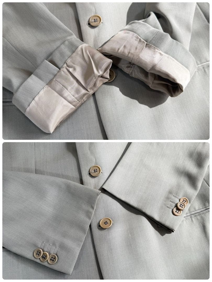 【美品】ジョルジオアルマーニ 3Bスーツセットアップ メンズ グレー 46