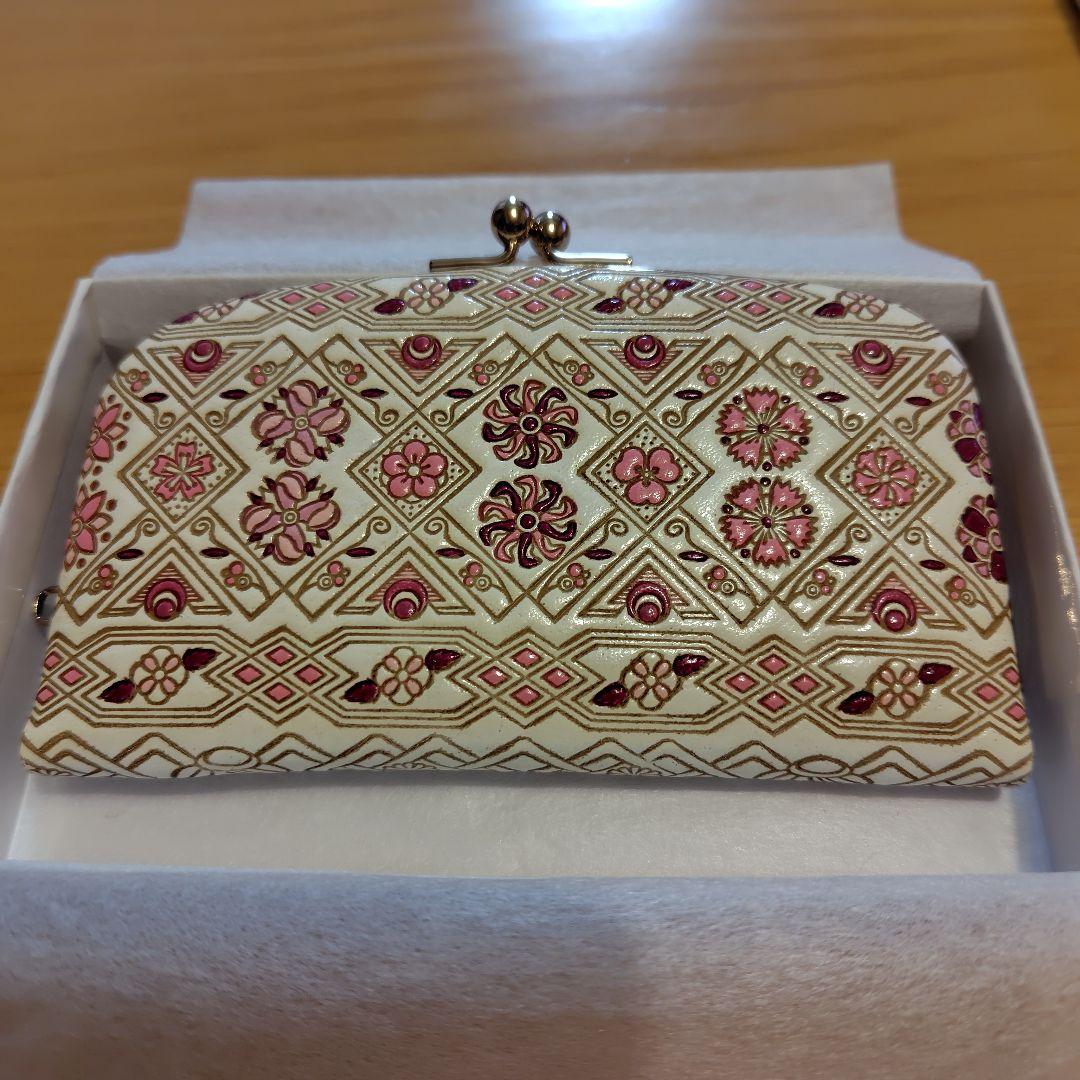 文庫革　天溝がま口　未使用