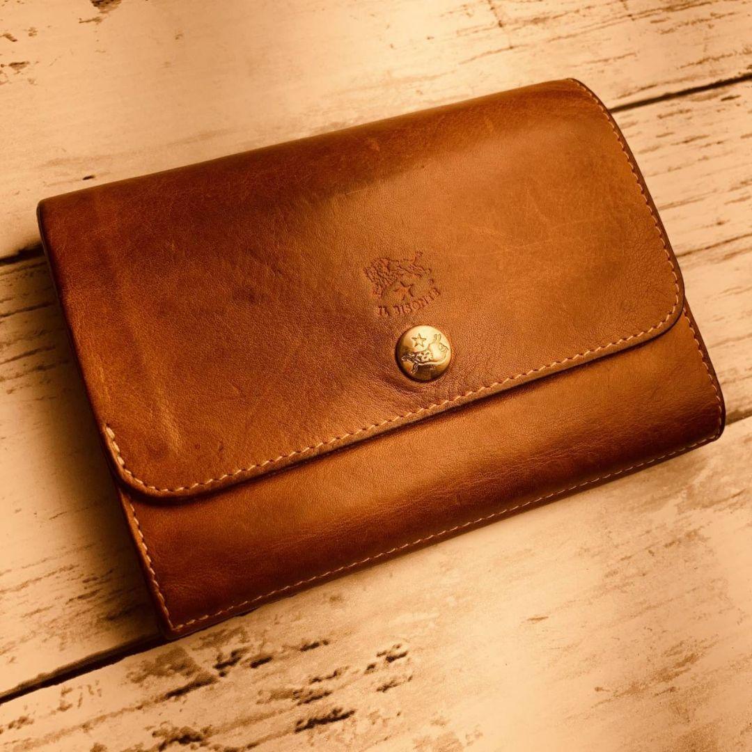 KOALAさま専用【ヴィンテージ感漂うヌメ革】3つ折り財布　本革　バイソン刻印