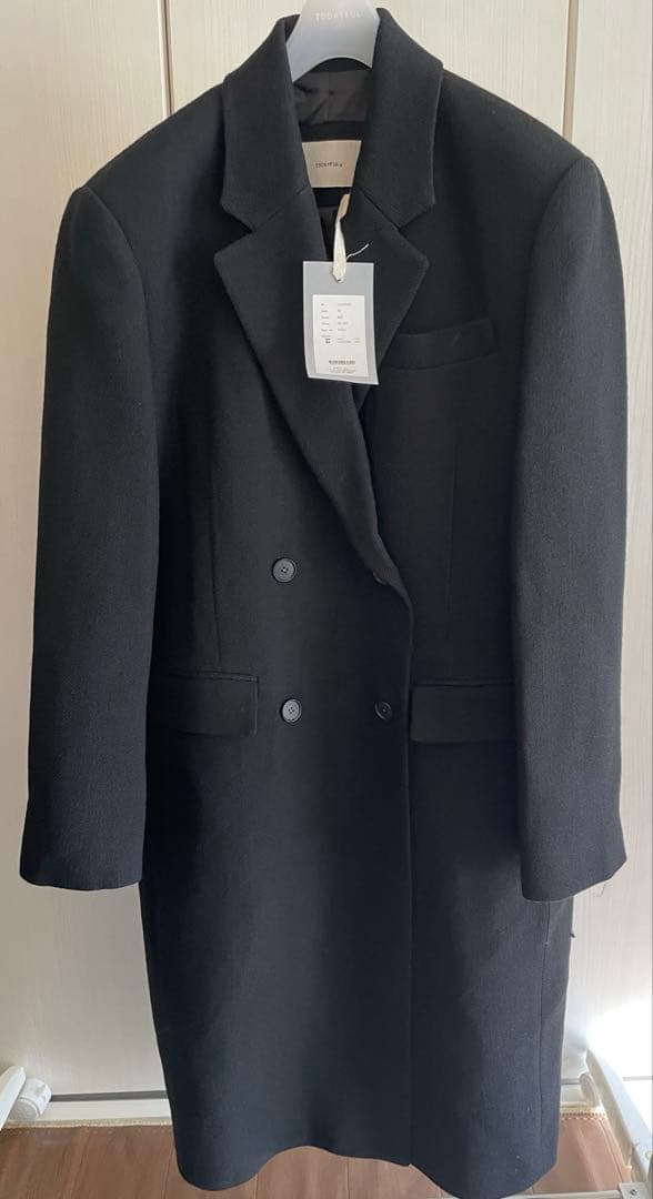 Wool 100% Chester Coat 36 ブラック　todayful